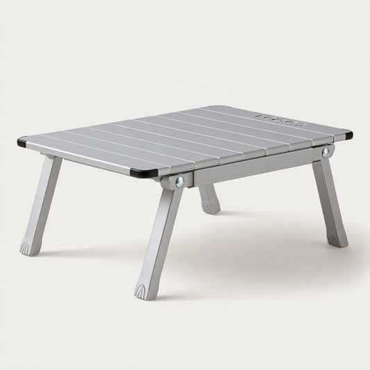Table de camping pliante aux lignes épurées, coloris gris