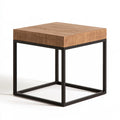 Table d'appoint carrée aux lignes épurées, coloris blanc